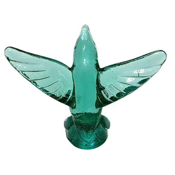 VTG Crea Murano Hummingbird Figurine Green Art Glass Milano Italy Bird Sculpture - Picture 7 of 12